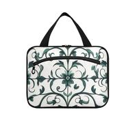Boemia Europa Vine Scroll Pattern Ciano Hanging Borse per le donne Viaggiare con gancio, Kit di necessità progettista Borsa per gli elementi essenziali di viaggio per le donne Bagno bolso de