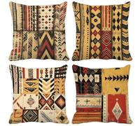 Boemia Federe Cuscini Divano 40x40 Cuscini da Esterno Morbido Set di 4 Geometria Cushion Covers per Camera da Letto Soggiorno Divano Primavera Estate Esterno Giardino Panca Decorativi Regalo d7-9