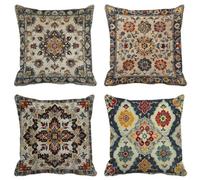 Boemia Federe Cuscini Divano 65X65 Set di 4 Geometria Cuscini per Divano Esterno Morbido Quadrato Cushion Covers per Arredo Camera da Letto Estate Giardino Patio Auto Decorazione Della Casa 1G-2
