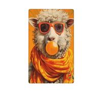 Boemia Pecora Bianca Indossare Occhiali da Sole Singolo Toggle Blank Wall Plate Copertura Interruttore Luce Decorativo 1 Gang per Cucina Camera Bagno Dimensioni 11,4 x 7 cm