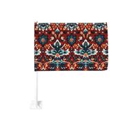 Boemia tribale floreale motivi geometrici bandiera auto finestra esterna clip 30x45 cm doppio lato auto decorazione