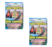 Boemy - Confezione da 2 Saponi Esoterici Rituali delle 7 Chiavi - Apre Percorsi da 100 gr con Glicerina e Amuleto a Ferro di Cavallo ciascuno