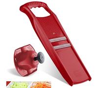 Börner Affettaverdure Roko PowerLine Set (2 pezzi) • Tagliaverdure per frutta & verdura + Portaverdure • Mandolina a Julienne • Grattugia per verdure • Set di Grattugie da Cucina (Rosso)