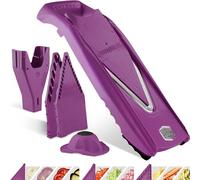Börner Affettaverdure V5 (Set Iniziale) • Mandolina a V per Fette, Bastoncini & Cubetti di varie dimensioni • Tagliaverdure Regolabile con Lama a V in Acciaio Inox • Colore: Viola
