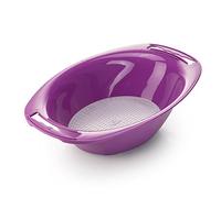 Börner Ciotola di raccolta con colino • Per Affettaverdure Börner Vital, V5 & V6 • Insalatiera per Mandolina a V • Ciotola di raccolta per Verdure • Ciotola per Tagliaverdure • Viola