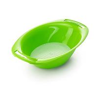 Börner Ciotola di raccolta con colino • Per Affettaverdure Börner Vital, V5 & V6 • Insalatiera per Mandolina a V • Ciotola di raccolta per Verdure • Ciotola per Tagliaverdure • Verde