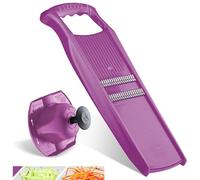Börner Roko PowerLine Grattugia - Strisce Sottili - Set 2 pz. - Viola | Con Salvadita - Taglio 1,5 mm - Lame Bilaterali in Acciaio Inox - Manico Ergonomico - Made in Germany - Per Frutta & Verdura