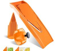 Börner V1 ClassicLine Mandolina a V - Set Base - 2 Inserti - Arancione | Con Salvadita & 2 Inserti - Fette in 3 Spessori - Lame in Acciaio Inox Microaffilate - Senza BPA - Per Frutta & Verdura