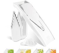 Börner V1 ClassicLine Mandolina a V - Set Starter - 4 Inserti - Bianco | Con Salvadita & 4 Inserti - Fette in 3 Spessori - Bastoncini in 2 Misure - Lame in Acciaio Inox - Senza BPA - Per Verdure