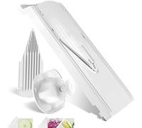 Börner V3 TrendLine Mandolina a V - Set Base - 2 Inserti - Bianco | Con Salvadita & 2 Inserti - Fette in 3 Spessori - Piedini in Gomma Antiscivolo - Lame Inox - Senza BPA - Per Frutta & Verdura