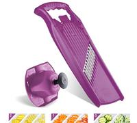 Börner Wave-Waffle PowerLine Tagliaverdure Ondulato + Porta Verdure (Set da 2 Pezzi) • Mandolina a Onda e Waffle • Affettatrice per Patate a Reticolo e Patatine Fritte • Colore: Viola