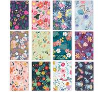 Boerni 12 Pack Floral Notebooks, 8x12.5cm Mini Lined Journal Set with 12 Unique Flower Patterns, Cute Small Writing Pads for Kids Girls, Gift for Her, School Supplies
