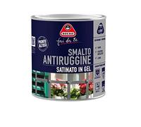 Boero Fai da Te, Smalto Antiruggine Satinato in Gel ad Alta Protezione Interno/Esterno, Pronto all’Uso, Non Cola, Per Ferro, Legno, Strutture Metalliche, Latta da 0,5L, Colore Grigio Antico