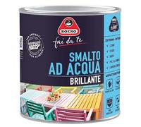 Boero Fai da Te, Smalto Brillante all’Acqua, per Interno/Esterno, Inodore, Pronto all’Uso, Non Colante, Per Ferro, Legno, PVC, Muro, Formato da 0,5 L, Colore Bianco