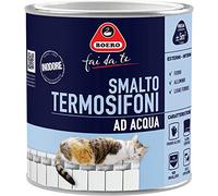 Boero Fai da Te, Smalto per Termosifoni ad Acqua, per Interno/Esterno, Applicabile su Ferro, Alluminio, Leghe Ferrose, Pronto all’uso, Latta da 0,5L, Colore Bianco