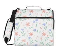 BOESI Graffiti fiore colorato aggiornato 3 anelli Zipper Binder, 14 pollici Laptop compartment, 2 pollici anelli cartella espandibile, sacchetto resistente all'acqua
