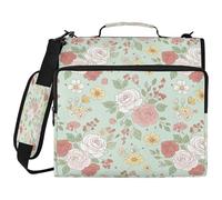 BOESI Graffiti fiore colorato aggiornato 3 anelli Zipper Binder, 14 pollici Laptop compartment, 2 pollici anelli cartella espandibile, sacchetto resistente all'acqua