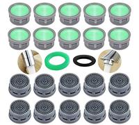 BOETOADG Aeratore per rubinetto, limitatore di flusso da 1,5 GPM, ricambio per bagno o cucina (verde, 20 pezzi)