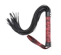 boeyeleny Frustino,45cm Frusta per Domare in Pelle PU,Frusta da Equitazione per Cosplay,Catwoman（Rossa）