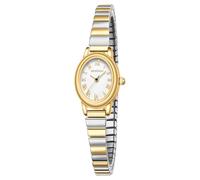 BOFAN Orologio da polso da donna, al quarzo, facile da leggere, con cassa ovale, quadrante romano, cinturino di espansione in acciaio inox, impermeabile (15,5 - 17,5 cm)