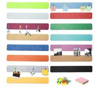 Bofanze 15 Pezzi Bacheca in Sughero Autoadesiva Colorati Bacheca Promemoria Bacheca in Sughero Feltro Strisce di Sughero Adesivo con 50 Puntine e 100 Note Adesive per Appendere le Foto