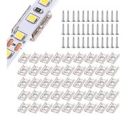 Bofanze 200 Pezzi Clip per strisce LED,8mm,Clip di Montaggio a LeD Clips Trasparente Morsetti di Fissaggio per Striscia di fissaggio per LED con Viti per 8mm strisces lED