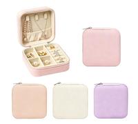 Bofanze 4 Pezzi Portagioielli in Pelle da Viaggio Porta gioielli piccolo | Contenitore Piccole per Gioelli per Viaggio per Donne Ragazze Mini Portagioie in Pelle PU per Orecchini, Collane, Anelli