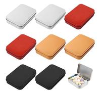 Bofanze 8 Mini Scatole Rettangolari Metallo 88 x 60 x 20 mm Piccola Scatola di Latta con Coperchio Multicolore Contenitore Metallo Piccola per Conservare Caramelle Mollette Gioielli e Piccoli Oggetti