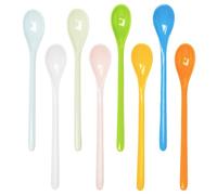 Bofanze 8 Pezzi Cucchiaini Lunghi Colorati Cucchiaini Plastica Resistenti alle Cadute e al Calore Cucchiaini da Caffè Cucchiai Riutilizzabile per Confetti Dessert e da Gelato