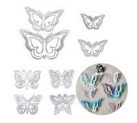 Bofanze 8 Piezas Fustelle in Metallo a Forma Di Farfalla 3D Farfalla Stencil Da Taglio Farfalla Cutting Dies Muore Farfalla Cutting Dies Stampi per Scrapbooking Stencil Fai Da Te Goffratura