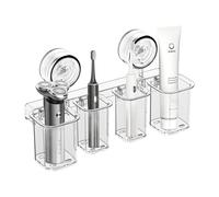 Bofanze Portaspazzolino a Ventosa Portaspazzolino a Muro per Bagno Mensola da Doccia con Ventosa Porta Spazzolino Elettrico Multifunzione per Dentifricio, Spazzolini da Denti e Rasoi