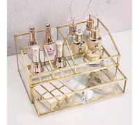 bofeiull Porta pennelli da trucco in vetro, organizer per gioielli in stile nordico, elegante supporto per smalti, rossetti e eyeliner, per bagno, camera da letto, ufficio