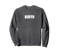 Boffo - Tipografia Parola Divertente Felpa, Unisex per Adulti, Grigio Scuro, S