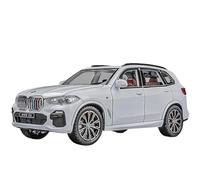 BOFSMXXNP Modellino auto scala Modello In Lega Di Alta Qualità In Scala 1:24 For BMW X5 SUV, Vero Fuoristrada In Metallo Pressofuso Con Suono E Luce. Modellino auto lega(White)