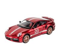 BOFSMXXNP Modellino auto scala Modello In Lega Di Auto Sportiva Porsche 911 GTR CSR2 In Miniatura, Scala 1:24, In Metallo Pressofuso, Con Volante. Modellino auto lega(911 Red)