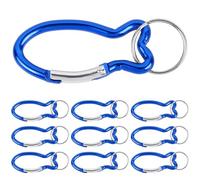 BOFUNX 10pcs Moschettone Portachiavi Moschettoni in Alluminio Moschettoni Piccoli Moschettone a Forma di Pesce per Zaino Tenda Campeggio Viaggio