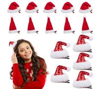 BOFUNX 15pcs Mollette per Capelli di Natale Fermagli per Capelli di Natale Clip per Capelli Natale Forcina di Natale a Forma di Cappello di Natale Accessori Capelli per Ragazze Donna