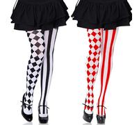 BOFUNX 2 paia Collant Colorati Donna Collant Clown Harlequin Tights Collant a Righe Calze Lunghe Colorate per Donna Ragazza Carnevale Cosplay Halloween Festa