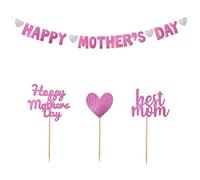 BOFUNX 24pcs Topper Torta Cake Topper per Festa della Mamma Topper Decorazione Torta Striscione Mamma per Feste Fai da Te