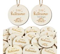 BOFUNX 30pcs Etichette Battesimo Bigliettini Bomboniere Nascita Etichette Regalo Tag Cartellino con Corda di Iuta per Battesimo Nascita Bomboniere Compleanno Artigianato Fai da Te