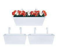 BOFUNX 3pcs Vasi di Fiori da Appendere Vasi di Metallo Esterno Vaso Sospeso Portafiori Pensili con Doppio Gancio Rimovibile per Balcone Recinzione Casa Decorazione