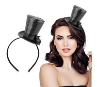BOFUNX Cerchietto Cilindro Glitter Fascia per Capelli a Forma di Cappello Accessori per Donna Ragazza