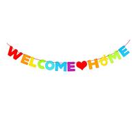 BOFUNX Striscione Bentornato Festone Bentornato a Casa Home Banner Bandiera Ghirlanda Decorazione Domestica per Feste in Famiglia
