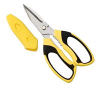 BoFuYuan Forbici multiuso robuste: forbici affilate multiuso, resistenti, facili da tagliare su tappeti, cartone, fili, pelle, tessuto (20,3 cm, giallo)