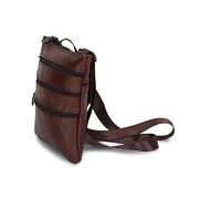 BOGACI Borsello a Spalla Universale Mini da Uomo Ragazzo In Vera Pelle Borsa a Tracolla Capiente Multitasche Tipo Messenger Bag per Ufficio Lavoro Scuola Viaggio Regalo In Offerta (4 Tasche Marrone)