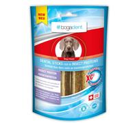 Bogadent - Bastoncini dentali per cani ricchi di proteine, previene tartaro e irritazioni gengivali, cura dentale per cani, accessori per cani, 50 g, 4 pezzi