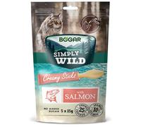 Bogar - Simply Wild - Snack gatti - Cibo per gatti - Integratore alla normale alimentazione - Stick gatto cremoso gusto Salmone - Per i momenti di interazione - 5x15g