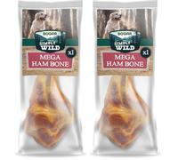 Bogar - Simply Wild - Snack per cani - Cibo per cani - Integratori a forma di osso di prosciutto grande - 100% maiale essiccato - Masticativi con funzione di premietti per il tuo cane