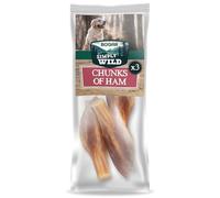 Bogar - Simply Wild - Snack per cani - Cibo per cani - Integratori a forma di pezzi di prosciutto x3-100% maiale essiccato - Masticativi con funzione di premietti per il tuo cane