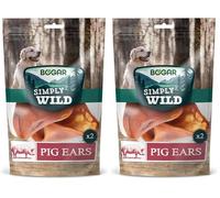 Bogar - Simply Wild - Snack per cani - Cibo per cani - Masticativi a forma di orecchie di maiale - Ideali anche come premietti per il tuo cane (Confezione da 2)